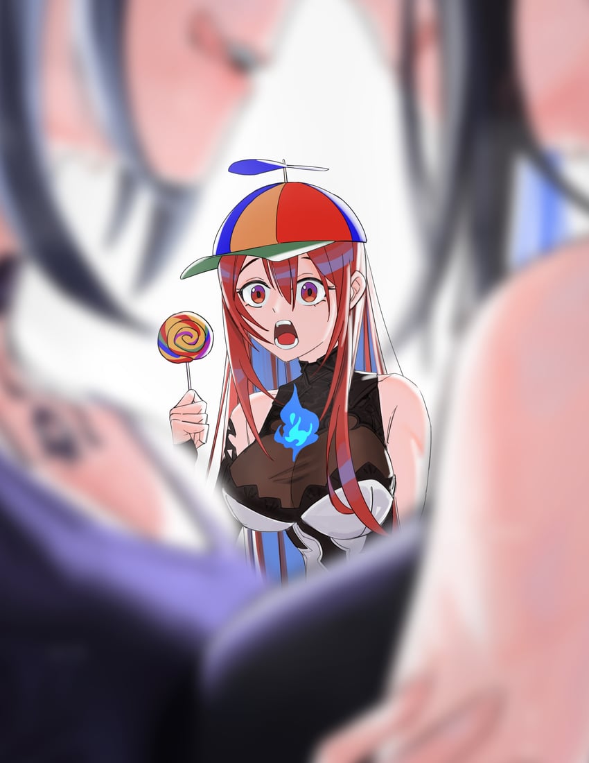shiori novella, nerissa ravencroft, and elizabeth rose bloodflame (hololive and 1 more) drawn by massiveyog