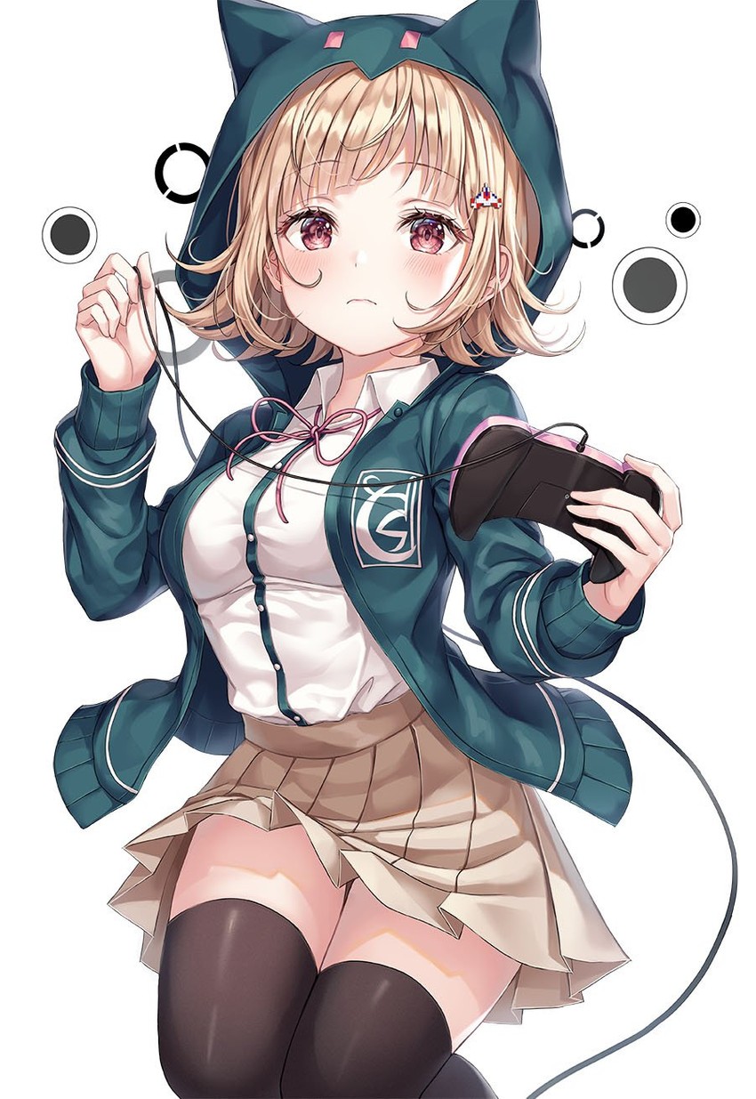 nanami chiaki (danganronpa and 2 more) drawn by roha
