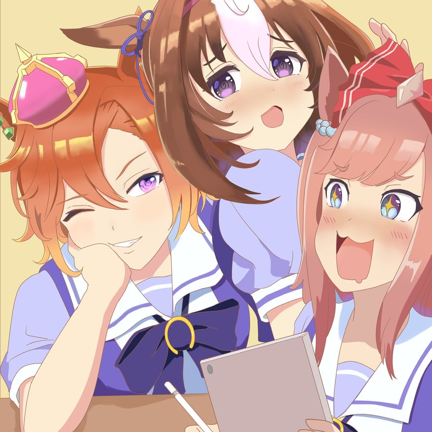 agnes digital, t.m. opera o, and meisho doto (umamusume) drawn by sada_jun