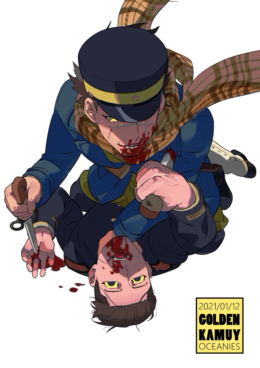 sugimoto saichi and ogata hyakunosuke (golden kamuy) drawn by oceaniespainting