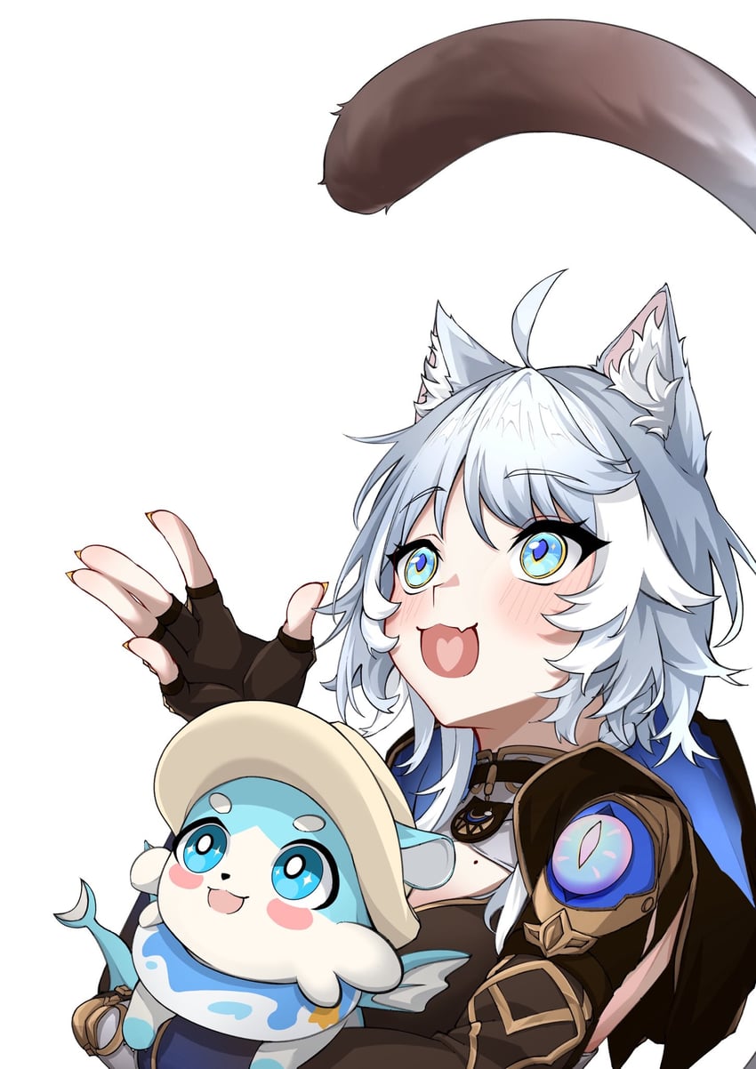 cipher and bubbles (honkai and 1 more) drawn by puyopuyo_10