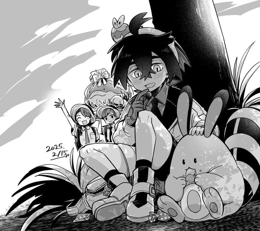 kieran, juliana, florian, clodsire, applin, and 1 more (pokemon and 1 more) drawn by str_nj424