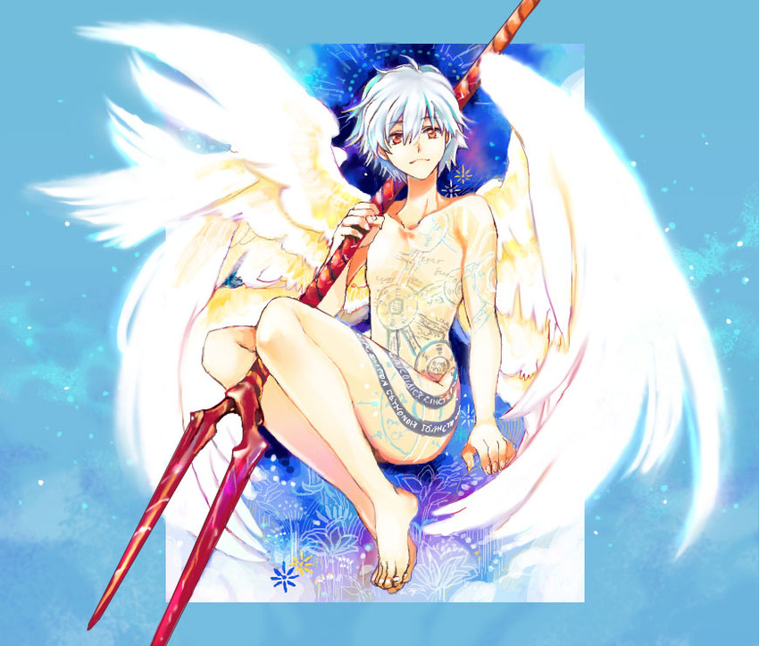 nagisa kaworu (neon genesis evangelion) drawn by katoh-r