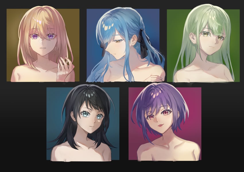 togawa sakiko, wakaba mutsumi, yahata umiri, misumi uika, and yuutenji nyamu (bang dream! and 1 more) drawn by trileo405