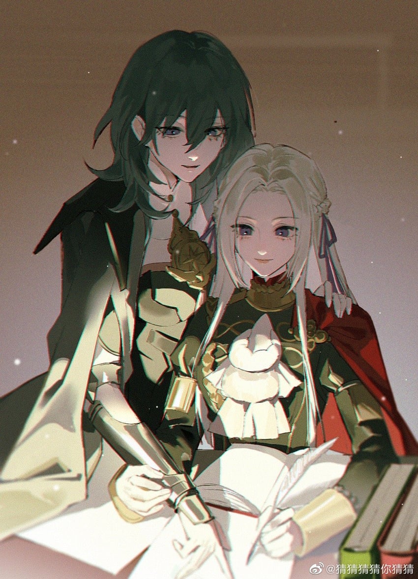 female byleth and edelgard von hresvelg (fire emblem and 1 more) drawn by caicaicaicai_ni_caicai