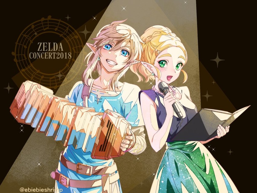 link and princess zelda (the legend of zelda and 1 more) drawn by shuri_(84k)