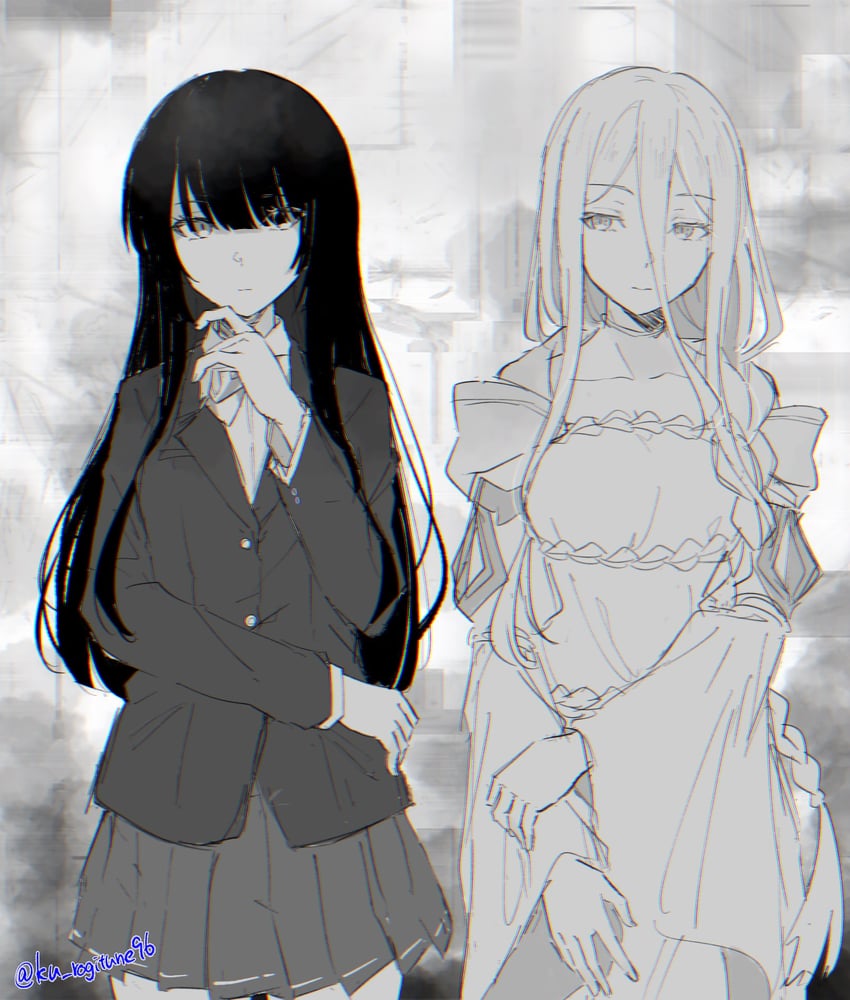 shiraori and hiiro wakaba (kumo desu ga nani ka?) drawn by kuroko_(ku_rogitune96)