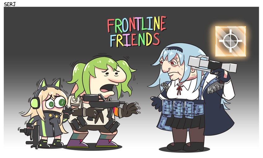 thunder, m950a, and tmp (girls' frontline and 1 more) drawn by serjatronic