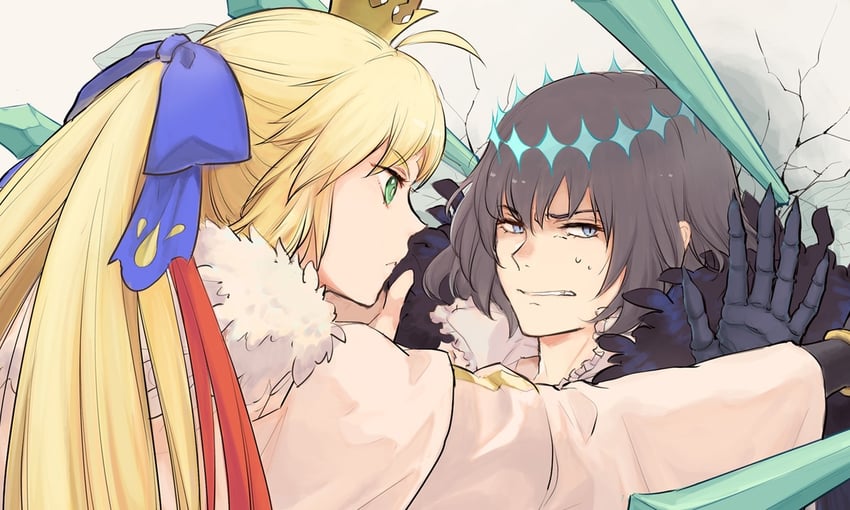 artoria pendragon, artoria caster, and oberon (fate and 1 more) drawn by manaka_(rkgkmanax)