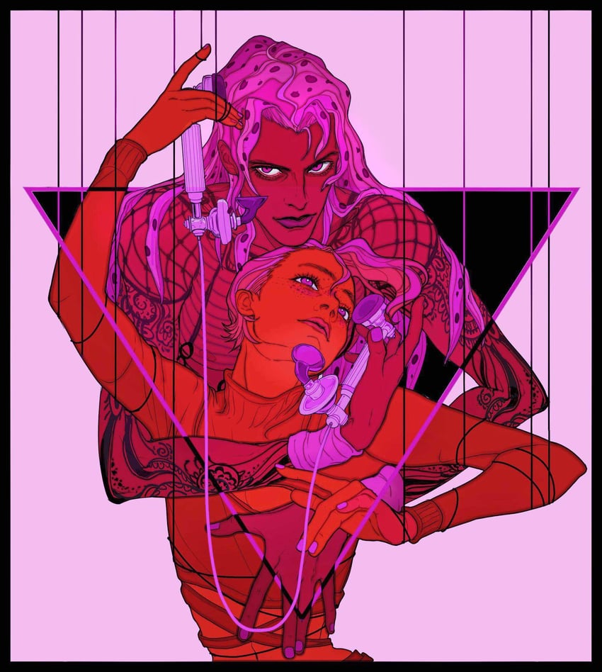 diavolo and vinegar doppio (jojo no kimyou na bouken and 1 more) drawn by ginsky2000