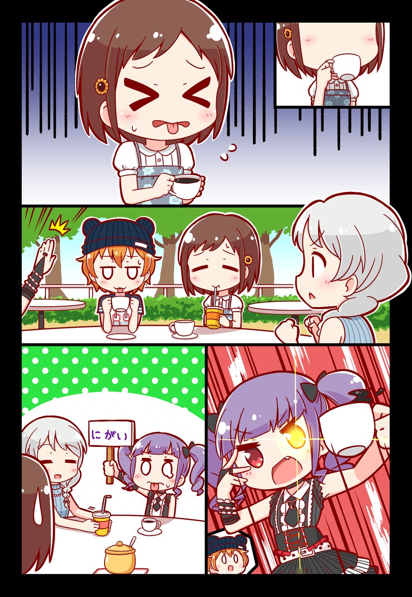 hazawa tsugumi, udagawa ako, wakamiya eve, and kitazawa hagumi (bang dream!) drawn by kyou_(fr39)