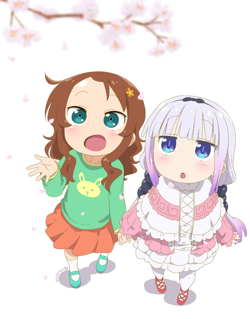 kanna kamui and saikawa riko (kobayashi-san chi no maidragon) drawn by tabayan_jigokuhen