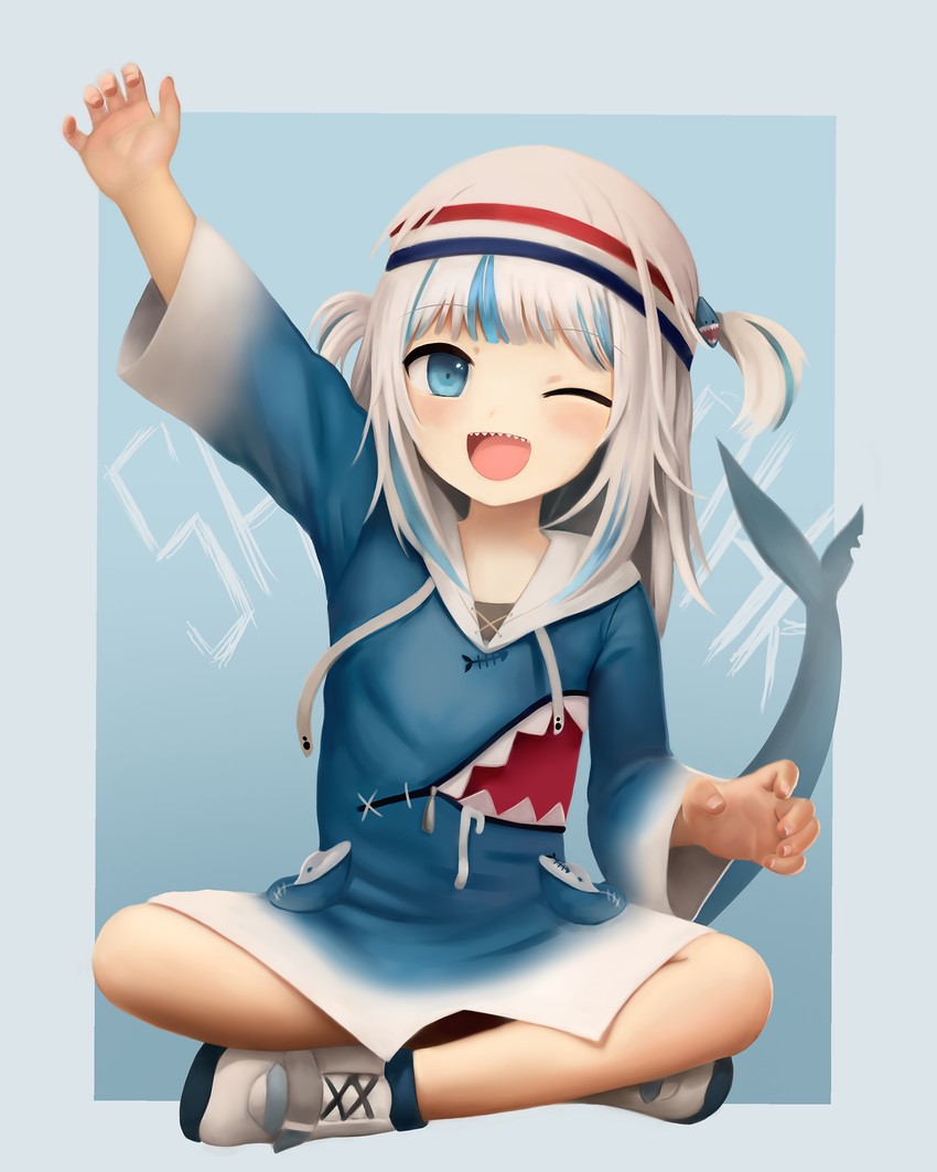 gawr gura (hololive and 1 more) drawn by crumbles
