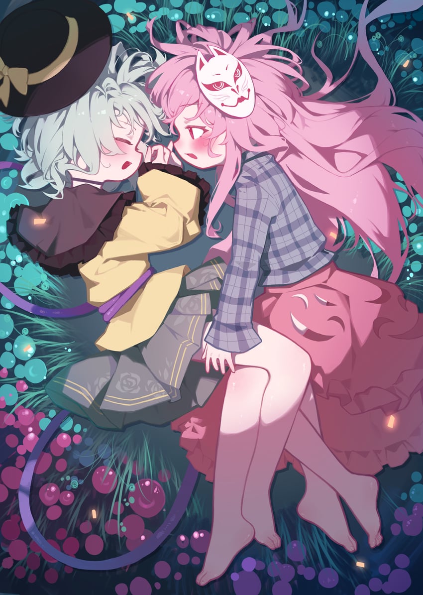 komeiji koishi and hata no kokoro (touhou) drawn by rangque_(user_vjjs4748)