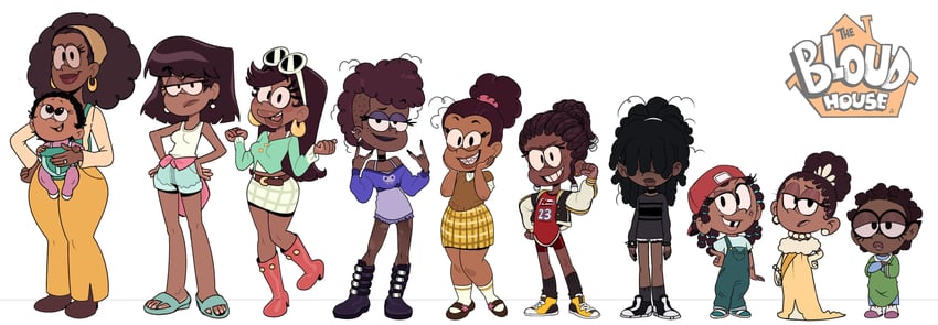 lucy loud, lori loud, leni loud, luan loud, lola loud, and 6 more (the loud house and 1 more) drawn by mahmapuu