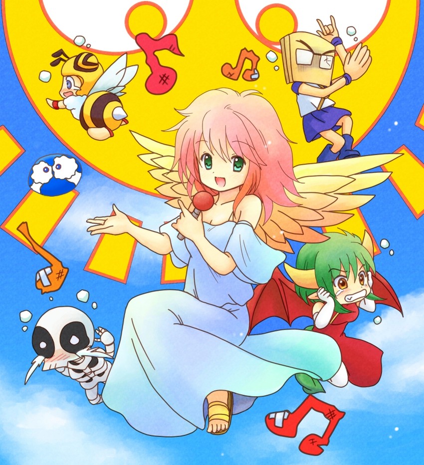puyo, draco centauros, harpy, skeleton t, choppun, and 1 more (puyopuyo and 1 more) drawn by eijima_moko