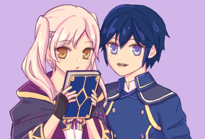 female robin and chrom (fire emblem and 2 more) drawn by blanketwalrus