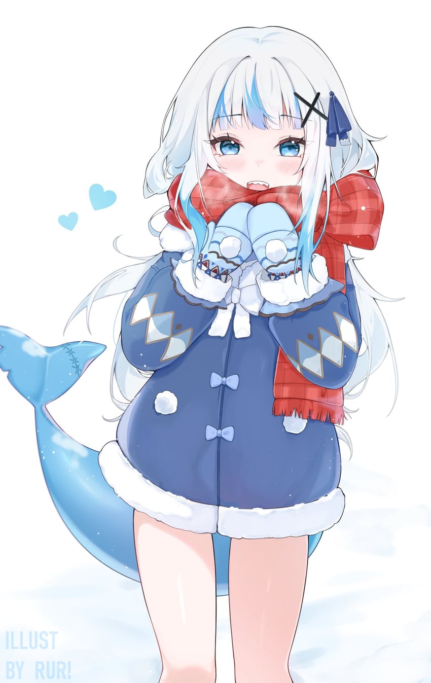 gawr gura (hololive and 1 more) drawn by ruri_(kitsuwi)