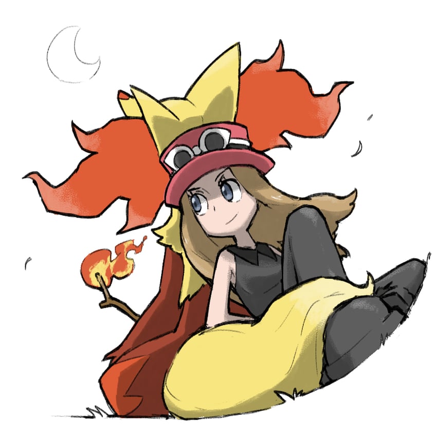 serena and delphox (pokemon and 1 more) drawn by blacknirrow