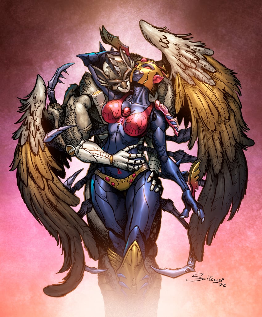 blackarachnia and silverbolt (transformers and 2 more) drawn by jetstormsifuentes