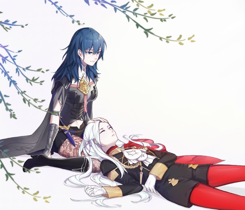 female byleth and edelgard von hresvelg (fire emblem and 1 more) drawn by clovisxvii