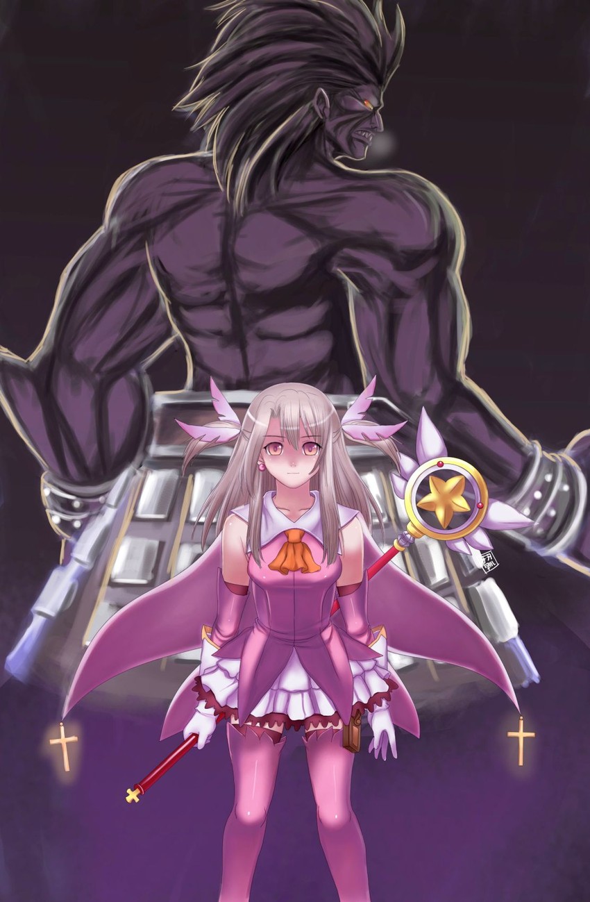 illyasviel von einzbern, prisma illya, magical ruby, and heracles (fate and 2 more) drawn by garimpeiro