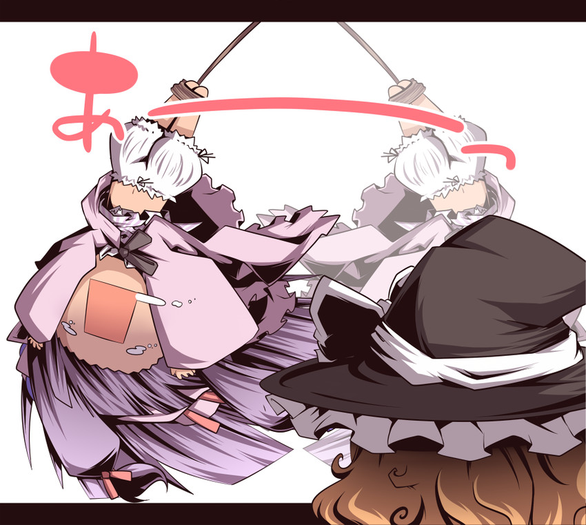 kirisame marisa and patchouli knowledge (touhou) drawn by mori_no_kaeru