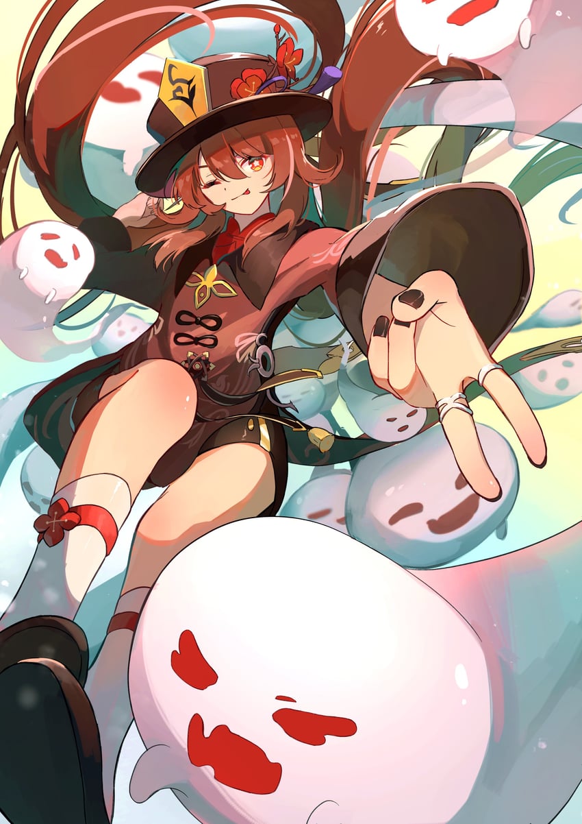 hu tao and boo tao (genshin impact) drawn by yu_no6767