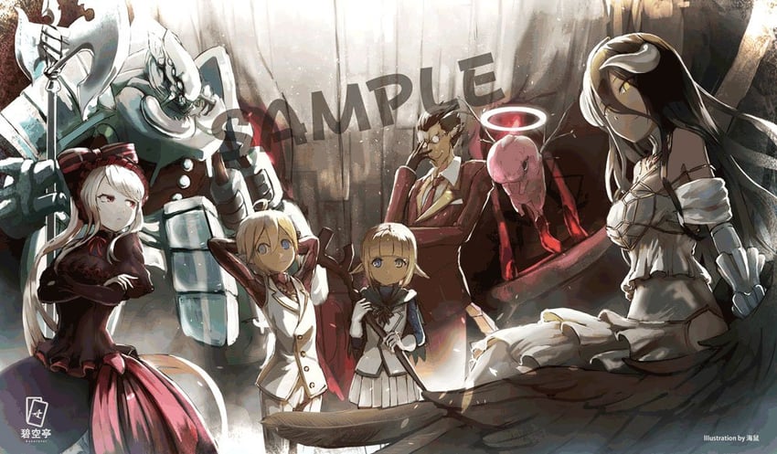 albedo, shalltear bloodfallen, aura bella fiora, mare bello fiore, demiurge, and 2 more (overlord) drawn by namako_(namacotan)