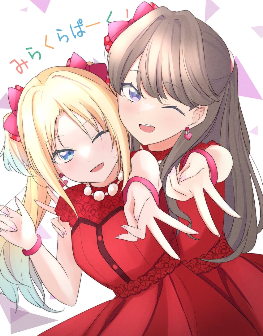 fujishima megumi and osawa rurino (love live! and 1 more) drawn by tsubuan_(in_taiyaki)