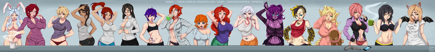 sponty, sapphicneko, marty gardner, ariela stone, meyumi nuyasaka, and 12 more (original and 3 more) drawn by justinian_knight