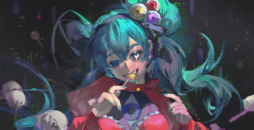 hatsune miku (vocaloid and 1 more) drawn by kako_(pixiv77158173)