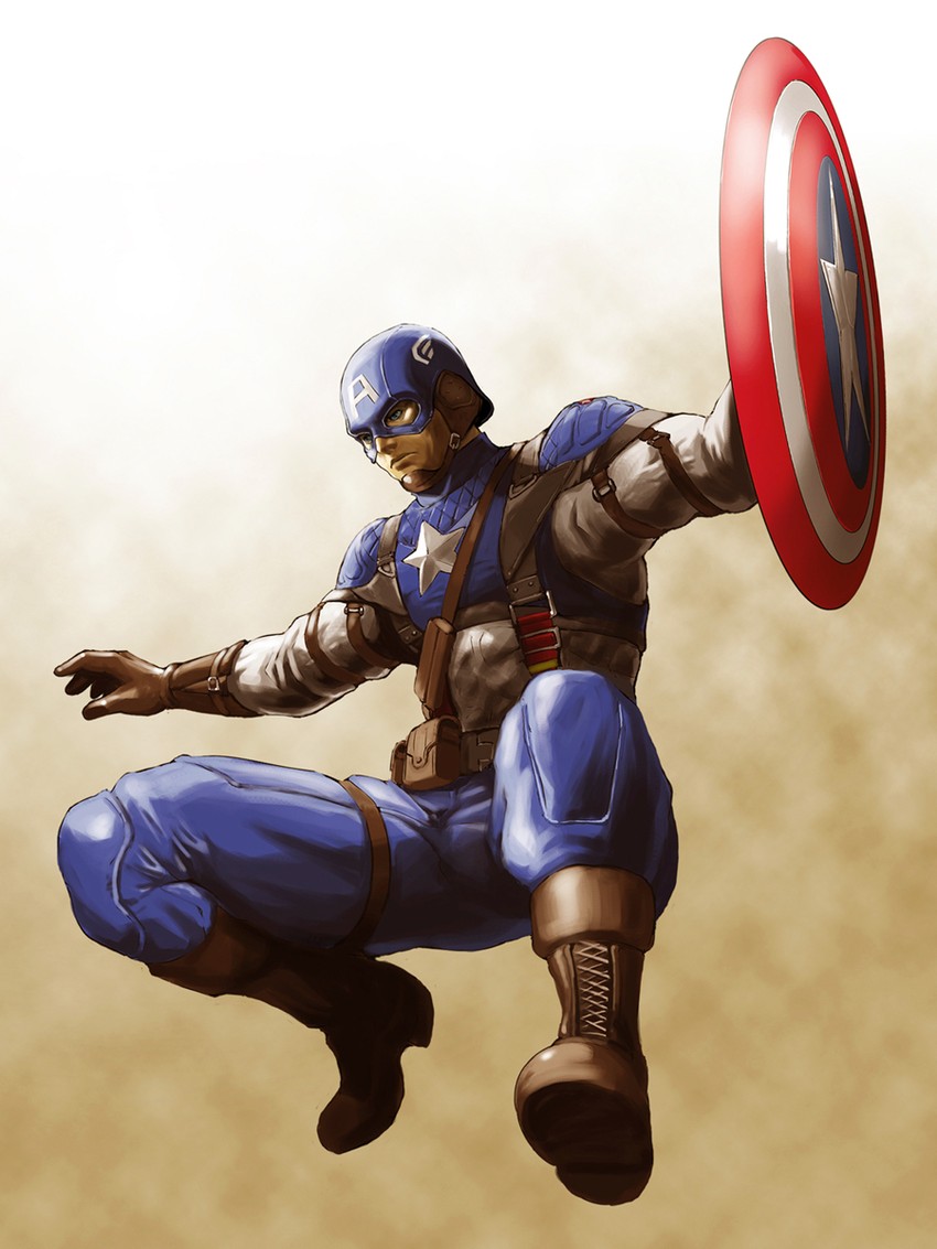 steve rogers and captain america (marvel and 3 more) drawn by shimotsuki_juugo