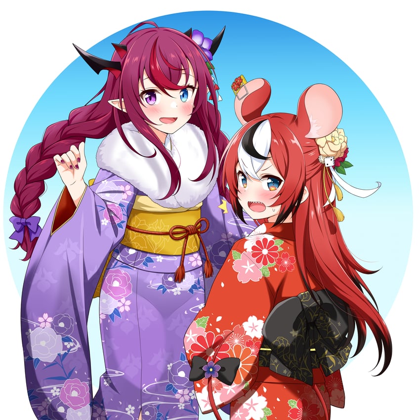 hakos baelz and irys (hololive and 1 more) drawn by felutiahime