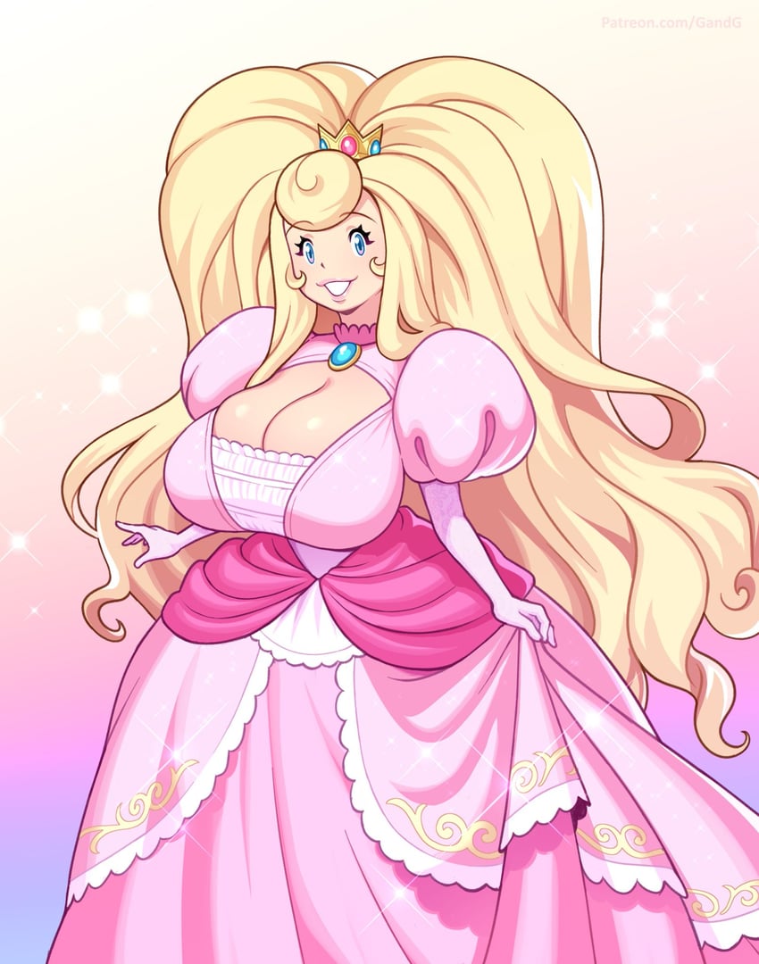 princess peach and honey luxmoore (original and 1 more) drawn by gandg
