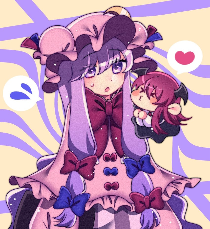 patchouli knowledge and koakuma (touhou) drawn by tsugomori_(remilia0398)
