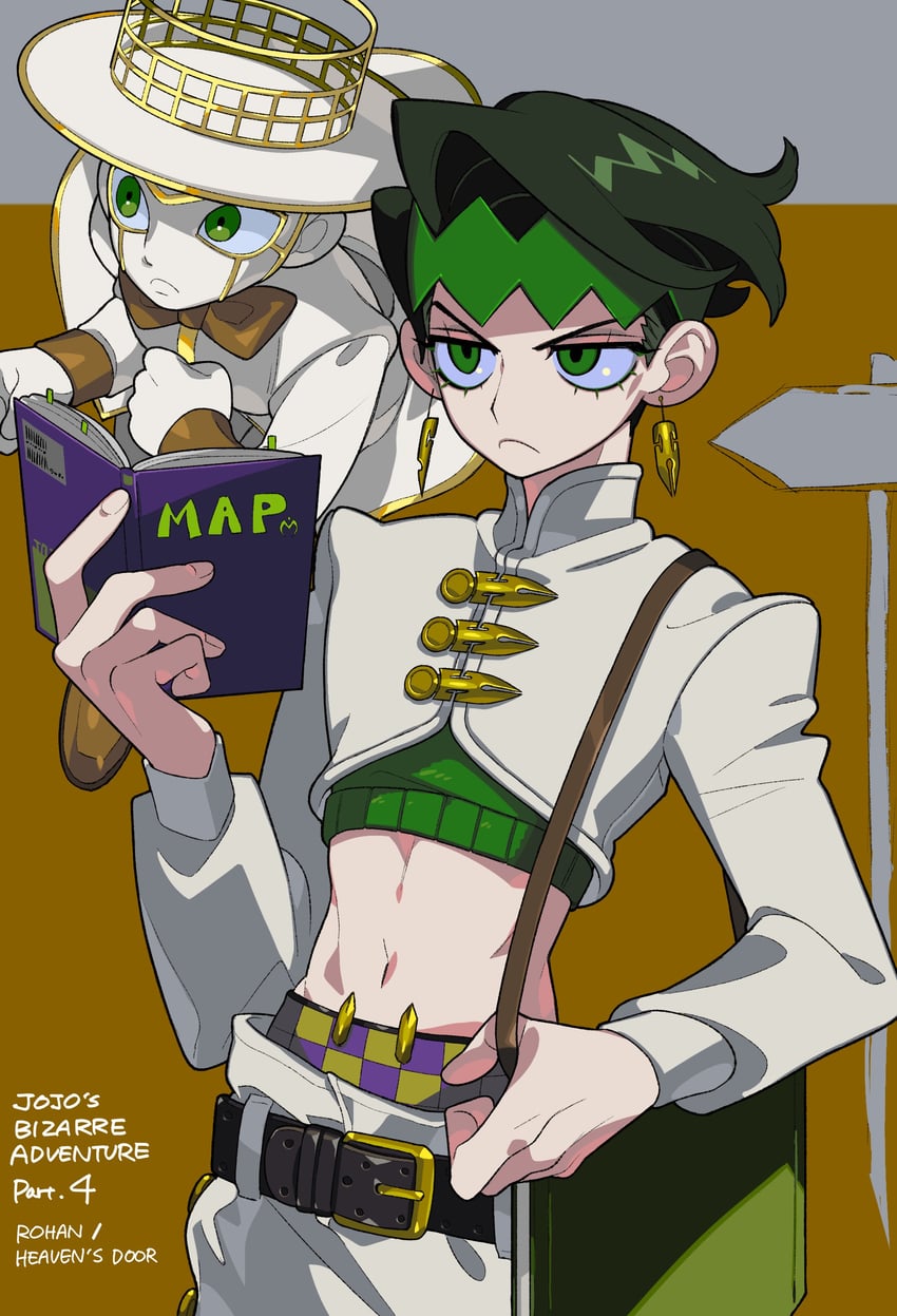 kishibe rohan and heaven's door (jojo no kimyou na bouken and 1 more) drawn by c73an
