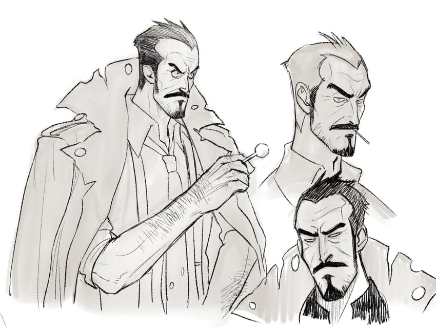 tyrell badd (ace attorney and 2 more) drawn by godzillapigeon1