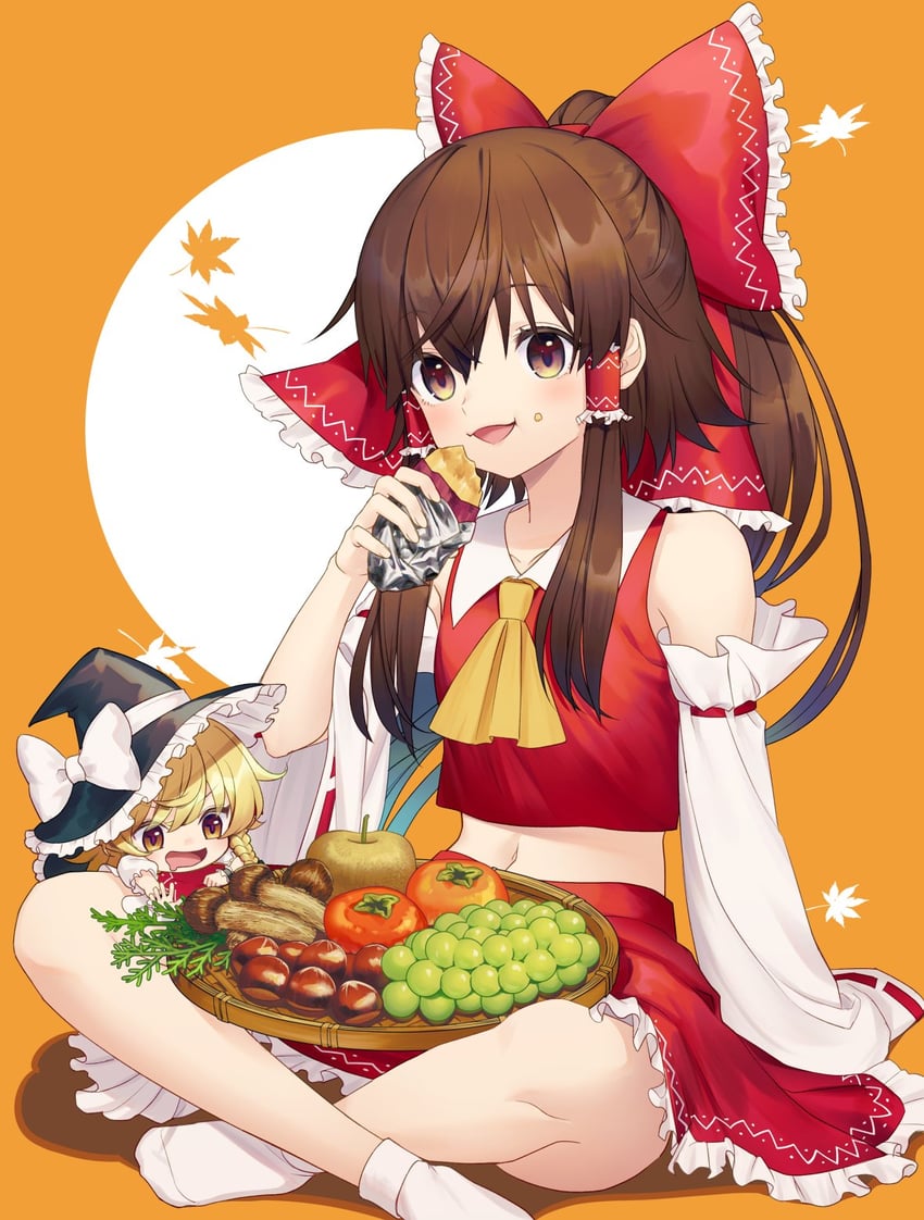 hakurei reimu and kirisame marisa (touhou) drawn by mikazuki_tsukiyo