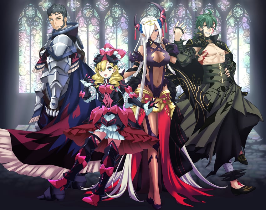 marni, zephia, mauvier, and griss (fire emblem and 1 more) drawn by kakiko210