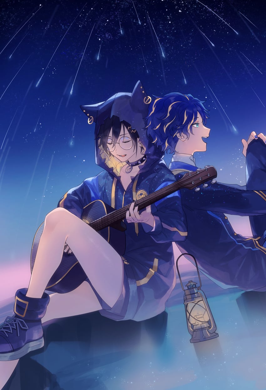 astel leda and kanade izuru (holostars) drawn by isal_(lasi)