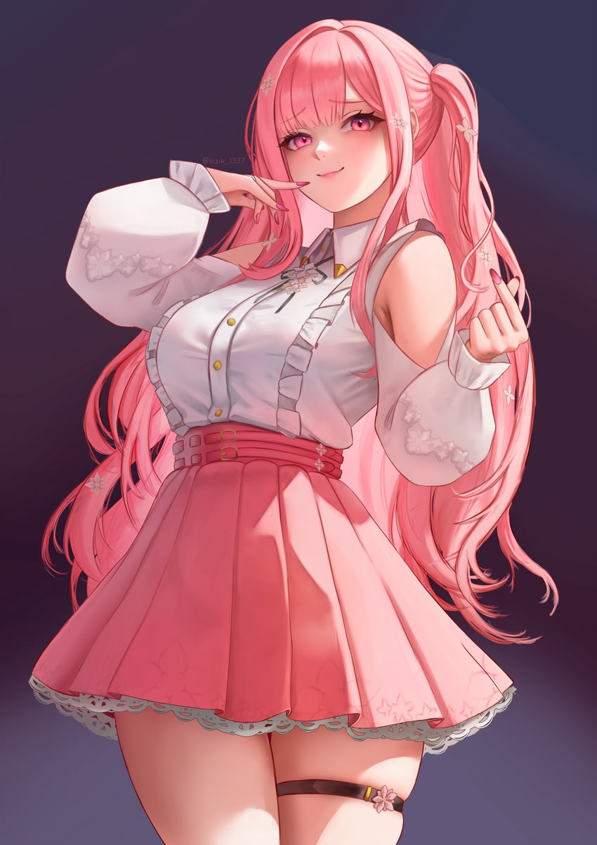 mori calliope (hololive and 1 more) drawn by lazik_1337