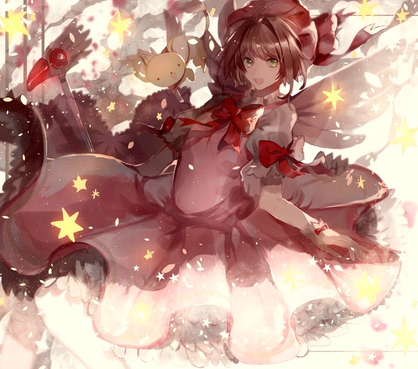 kinomoto sakura and kero (cardcaptor sakura) drawn by tsugutoku