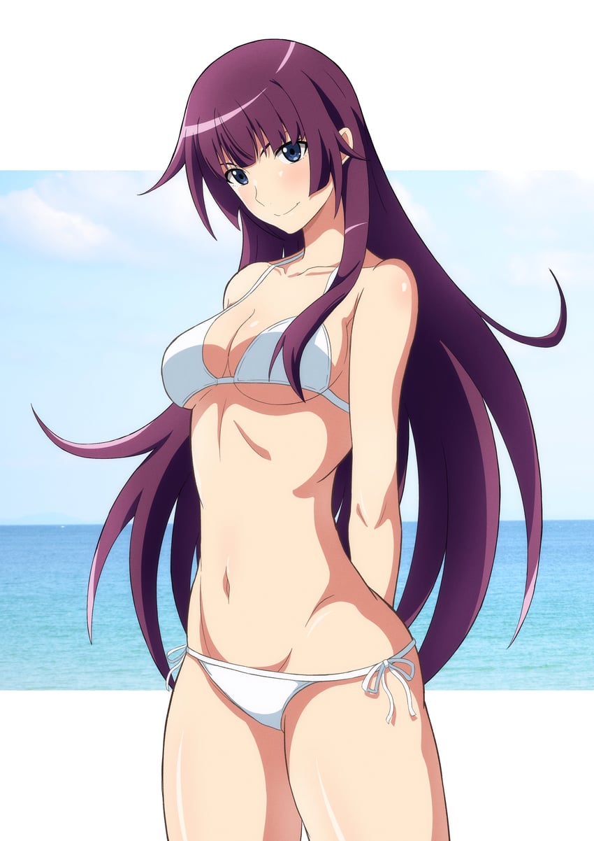 senjougahara hitagi (monogatari) drawn by kakukakusan