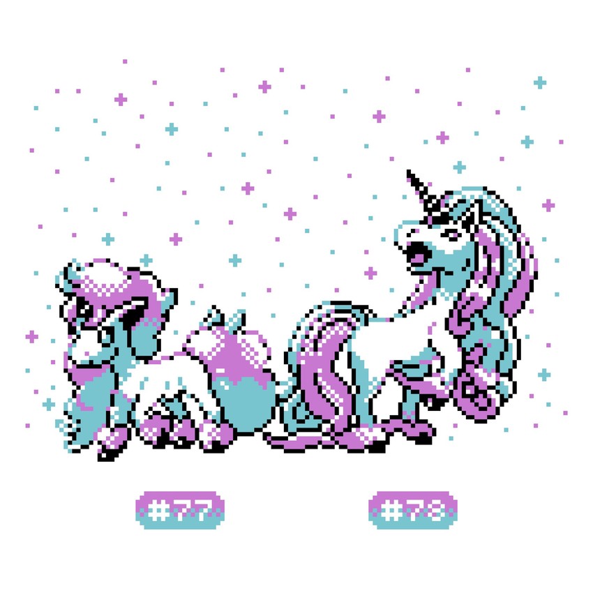 galarian ponyta and galarian rapidash (pokemon) drawn by sindorman