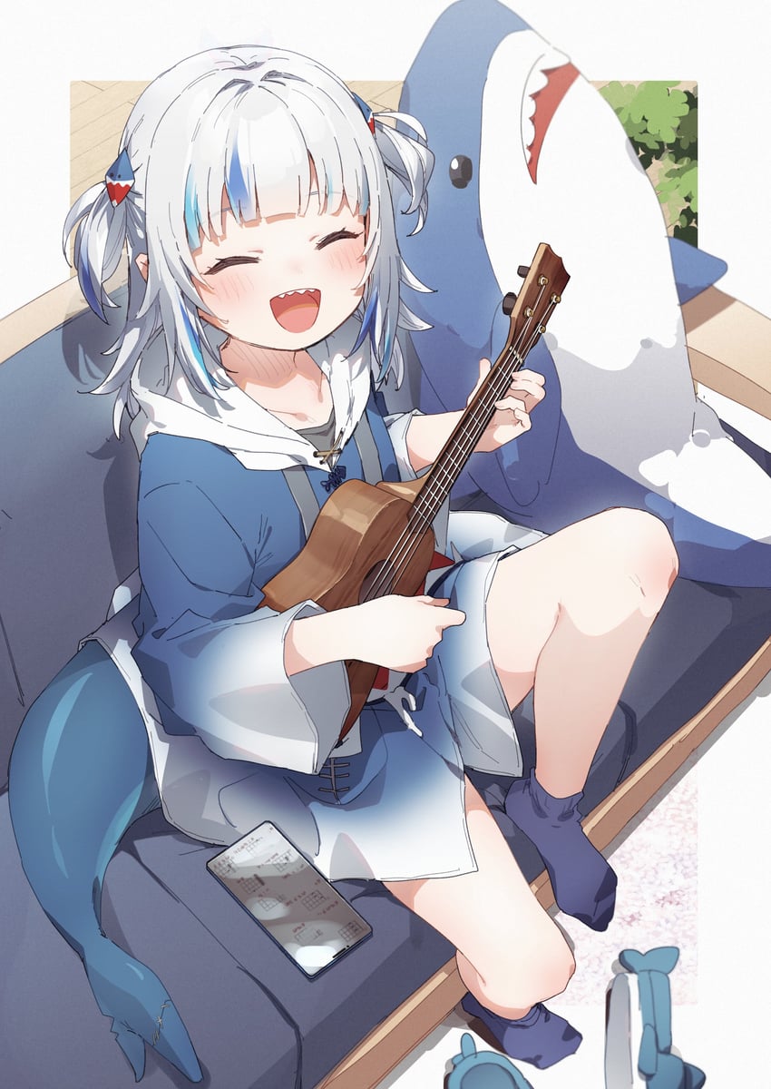 gawr gura (hololive and 1 more) drawn by yukie_(kusaka_shi)