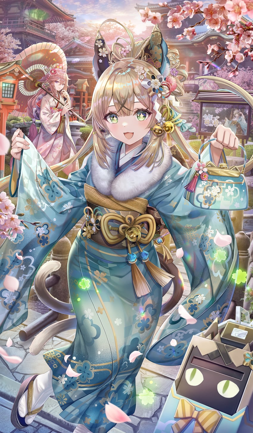 yae miko and kirara (genshin impact) drawn by torino_aqua