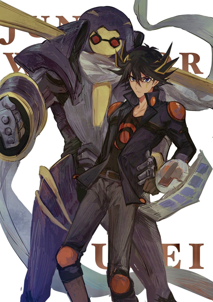 fudo yusei and junk warrior (yu-gi-oh! and 1 more) drawn by naoki_(2rzmcaizerails6)