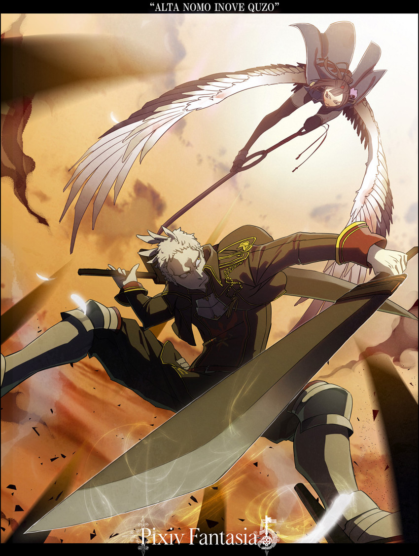 pixiv fantasia and 1 more drawn by ooshima