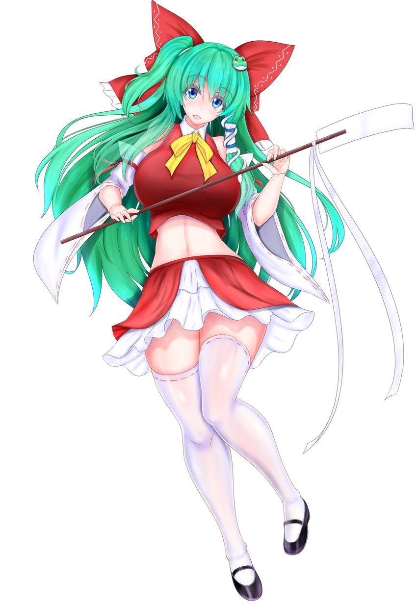 hakurei reimu and kochiya sanae (touhou) drawn by kou_(inaba)